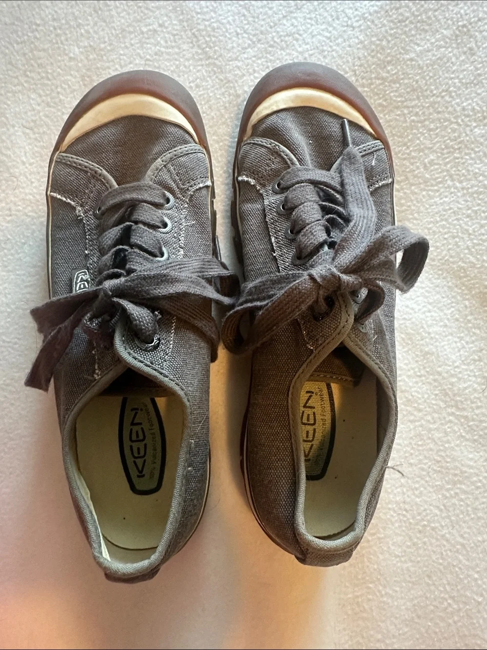 Keen Brown Canvas Low-Top Sneakers
